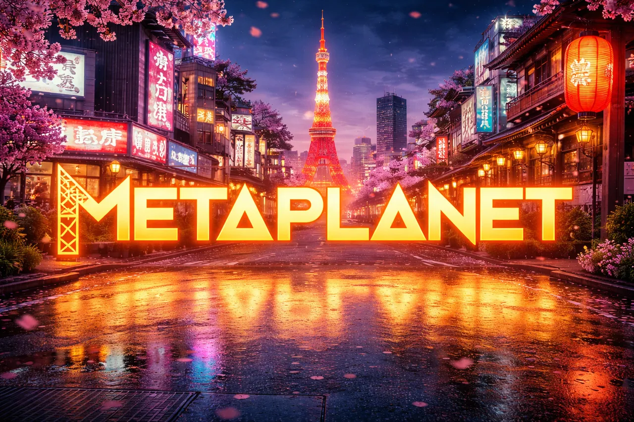 MetaPlanet logo in Tokyo