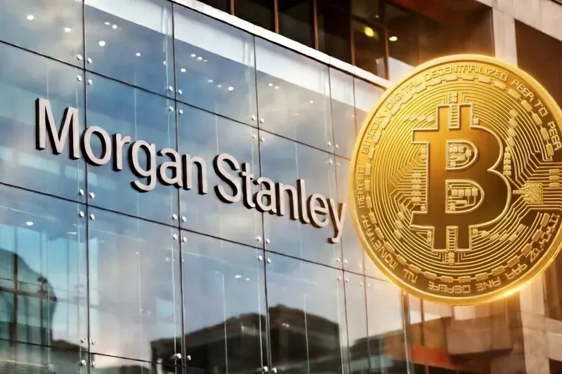 Morgan Stanley Logo with a Bitcoin