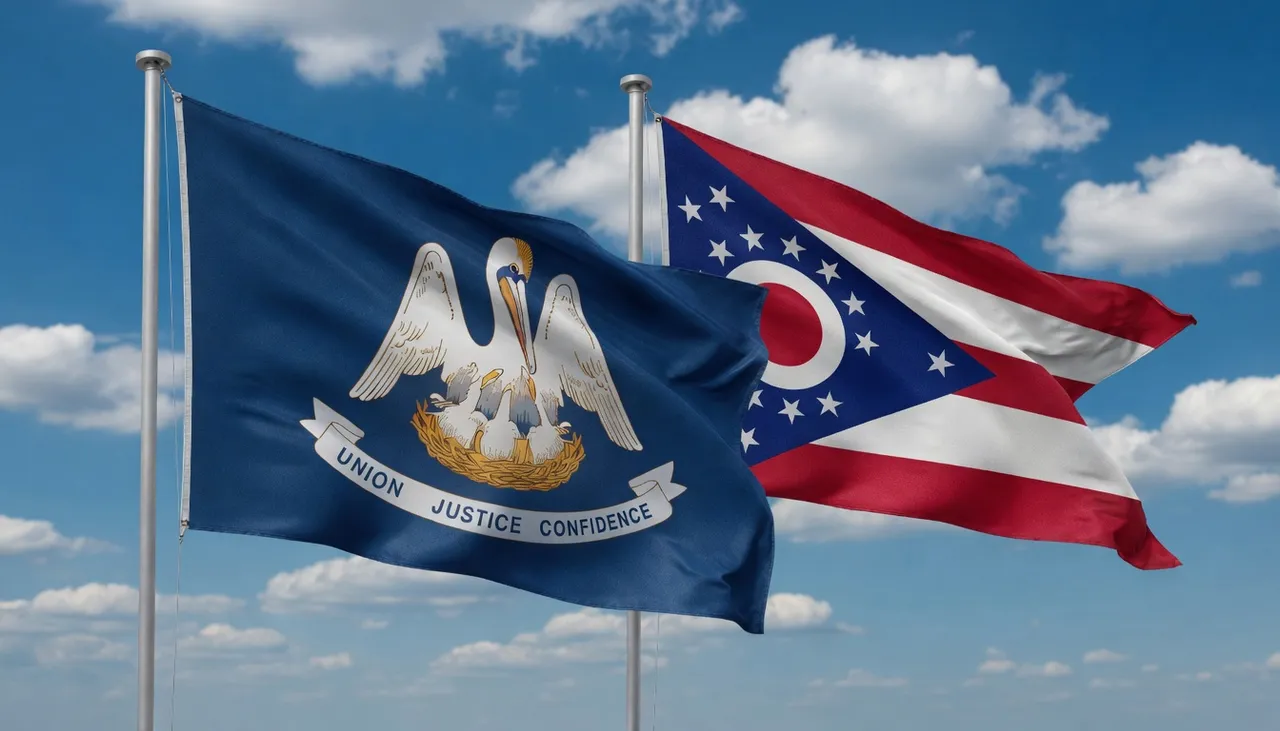 Ohio and Louisiana state flag
