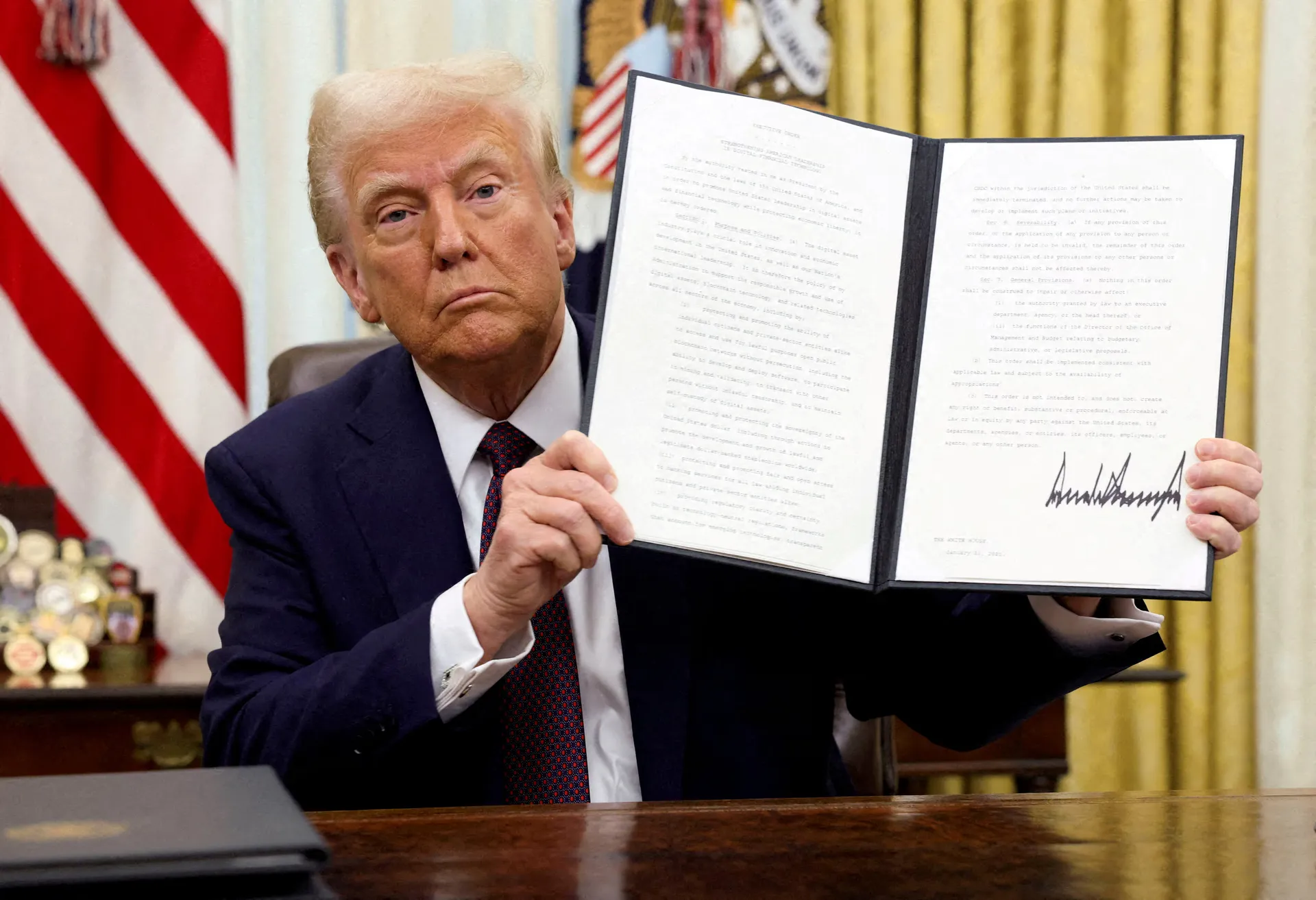 President trump signing the bitcoin reserve executive order