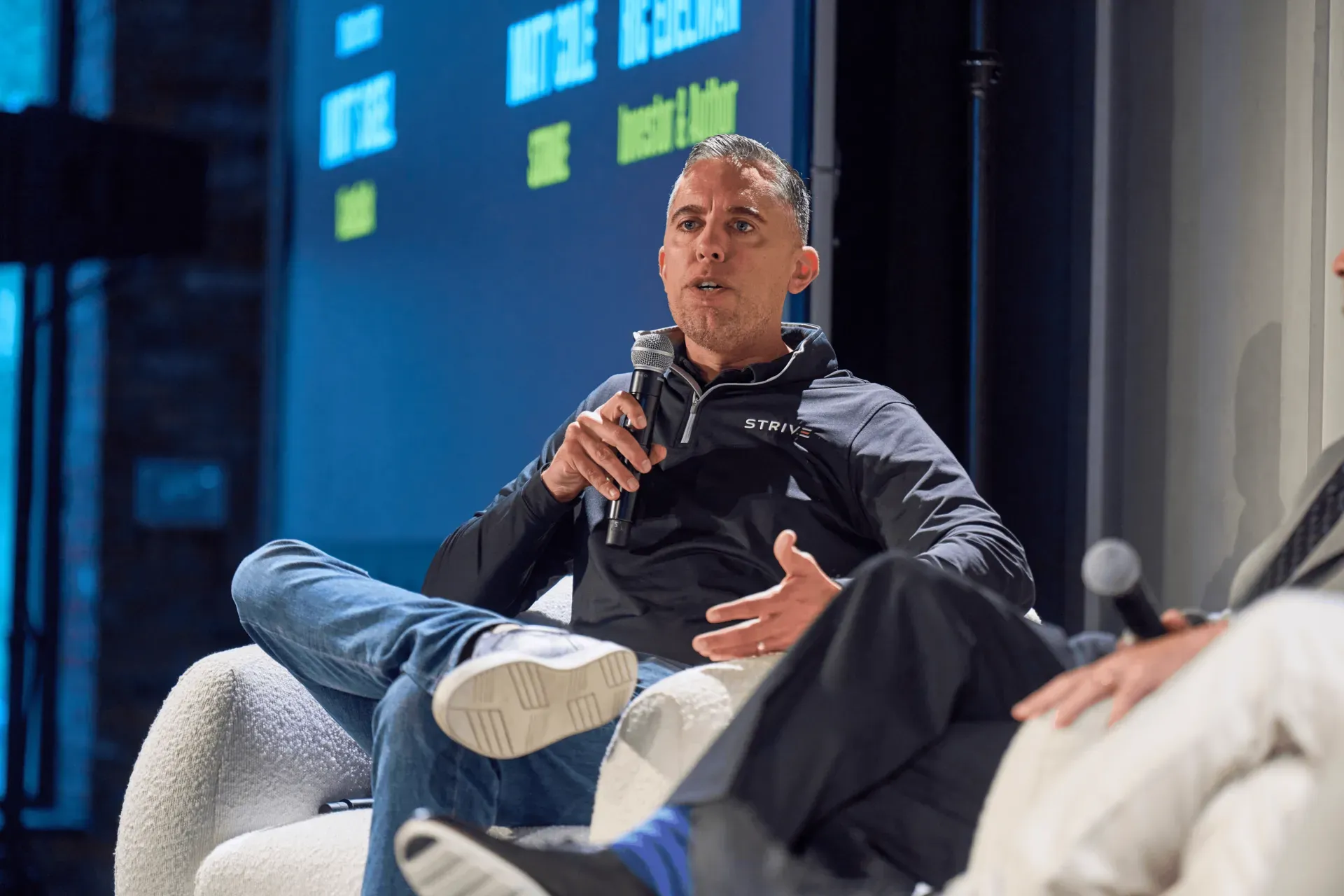 Strive CEO Matt Cole in a Strive hoodie