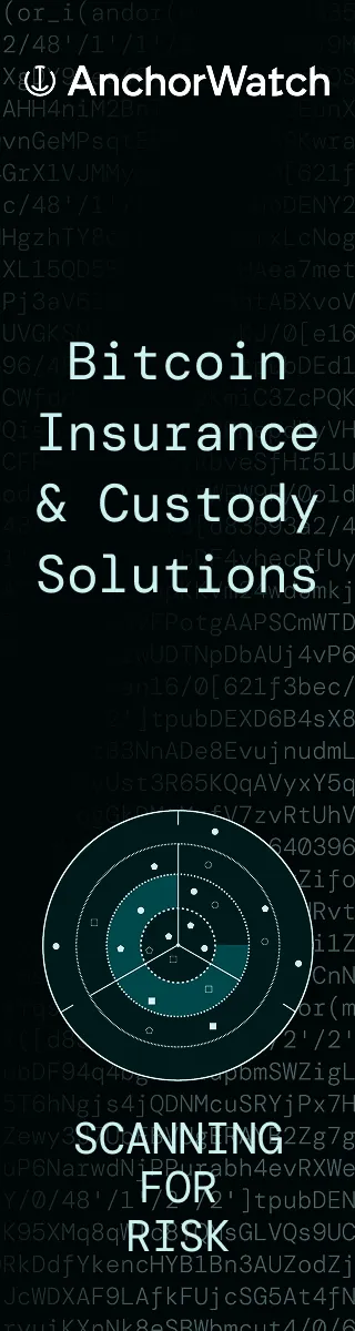 AnchorWatch offers a regulated Bitcoin insurance product that leverages a collaborative multisig vault called Trident, allowing customers to retain control of their Bitcoin while providing insurance coverage underwritten by Lloyd’s of London. 