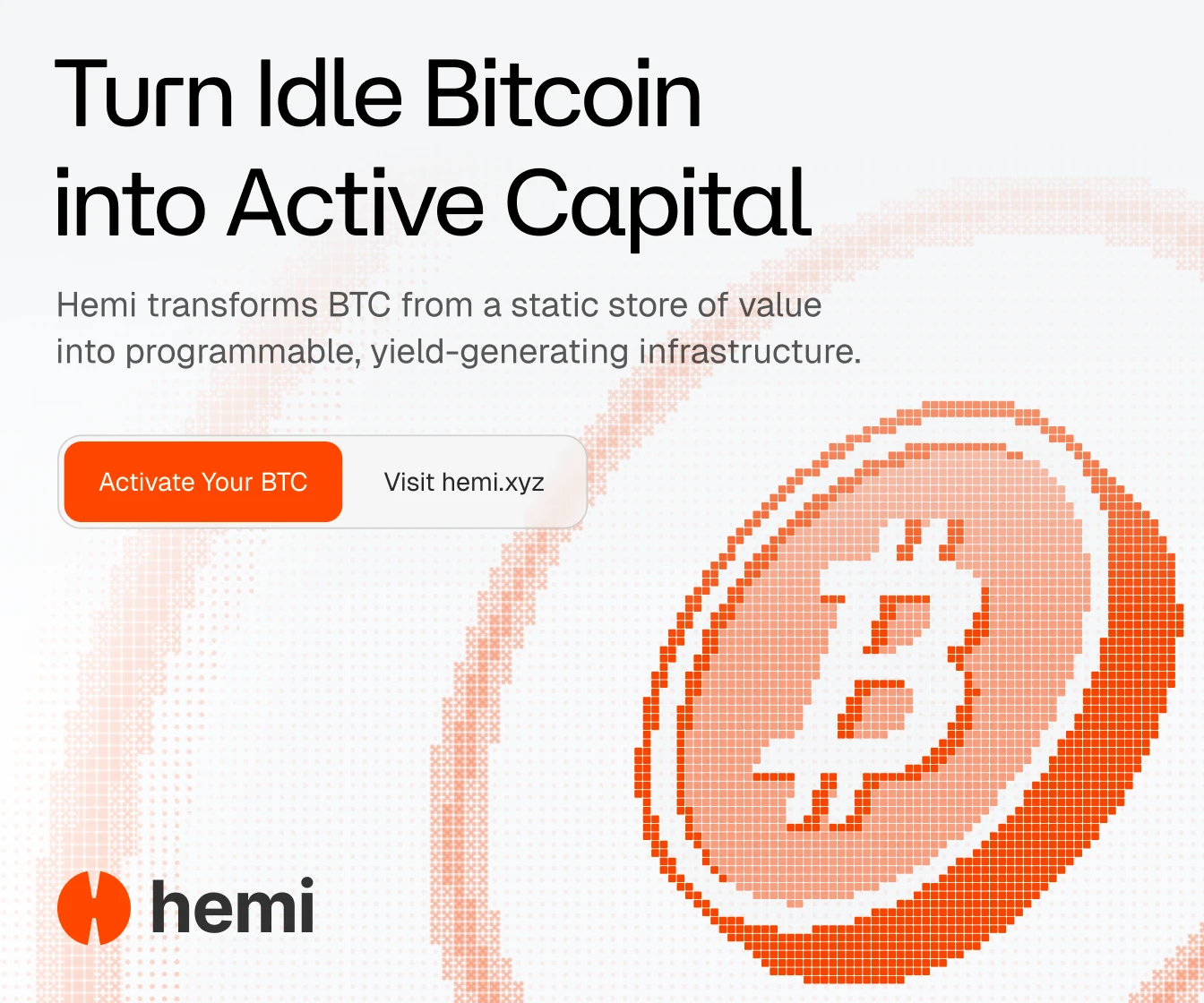 Hemi provides a treasury-grade, compliant layer to transform idle BTC into programmable, yield-bearing capital while keeping assets in qualified custody and under institutional controls.