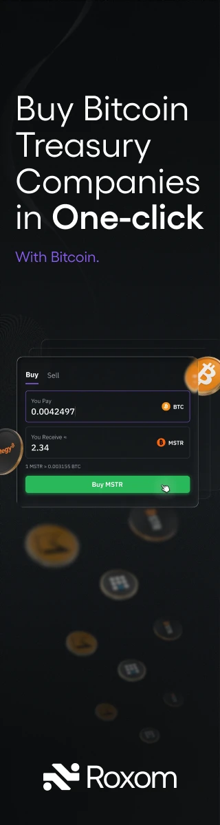 Roxom is a Bitcoin‑native capital markets platform that lets users trade and finance traditional assets and crypto in a single, BTC‑denominated exchange.